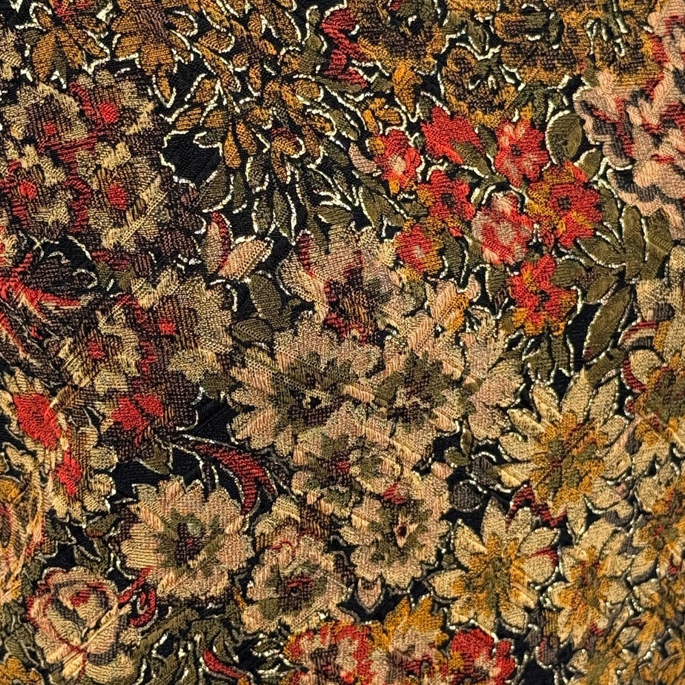 Chicos Travelers Womens Sleeveless Top Sz 2 Dark Floral Tapestry Shimmer Stretch - Picture 2 of 6